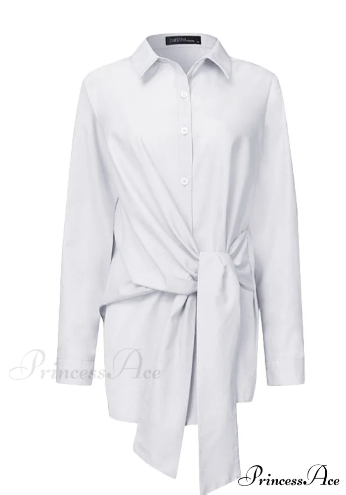 ZANZE SELF-TIE SHIRT - Plus Size - Image 6