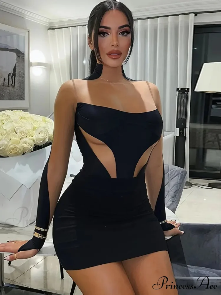 Purple Asymmetrical Cut-Out Mini Dress - Image 5