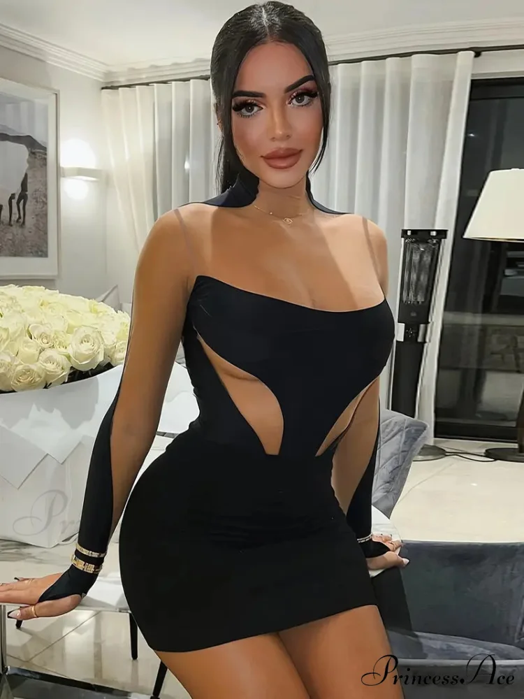 Purple Asymmetrical Cut-Out Mini Dress - Image 6