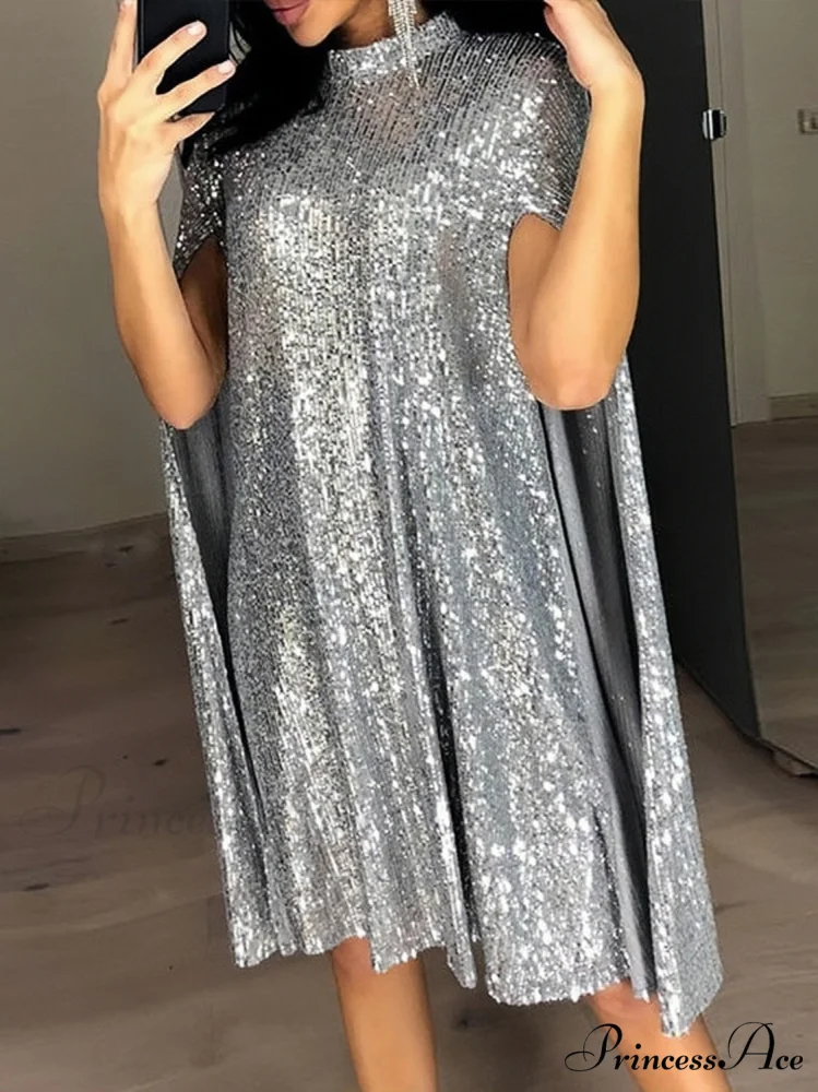 Sequin Cape Mini Dress - Image 2