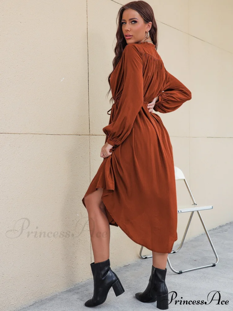 Slim Single-Breasted Shirt Dress with Temperament - Image 5
