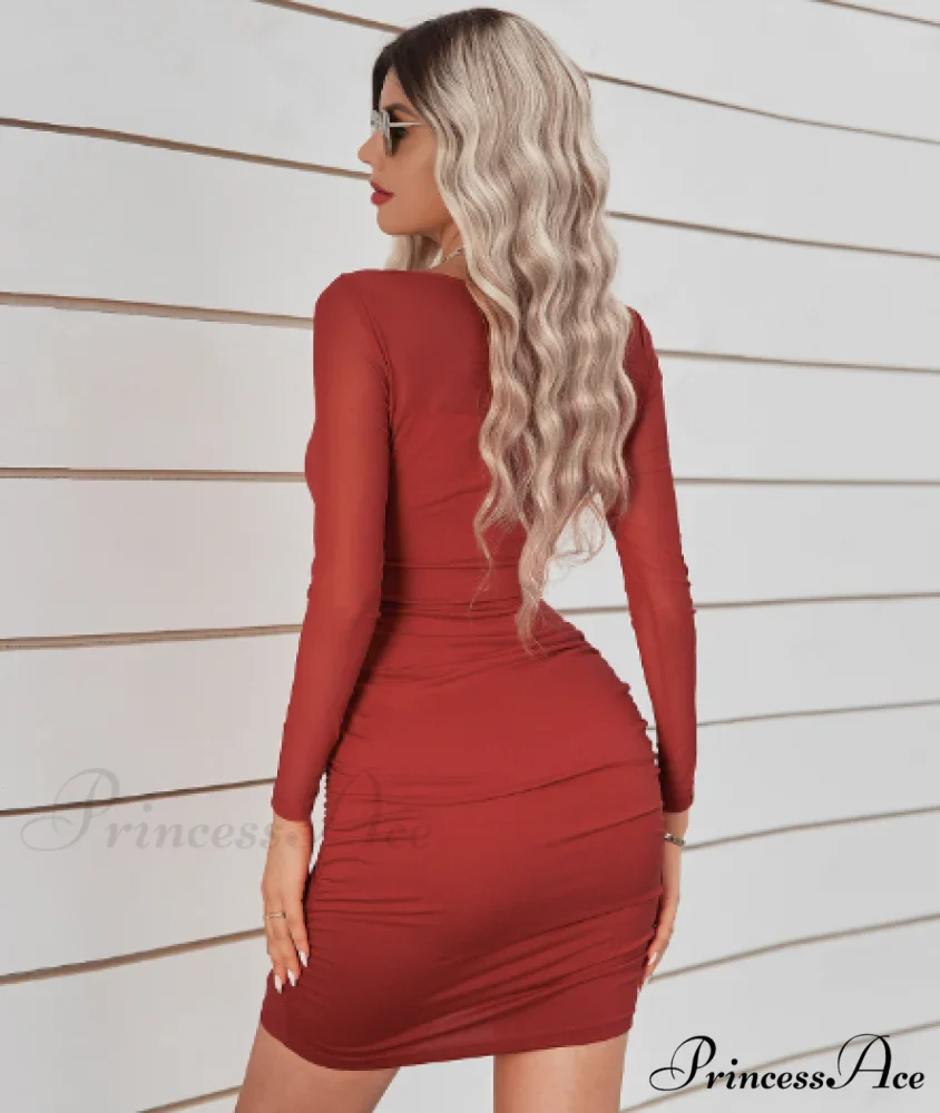 Square Collar Slim Hip Dress - Image 9