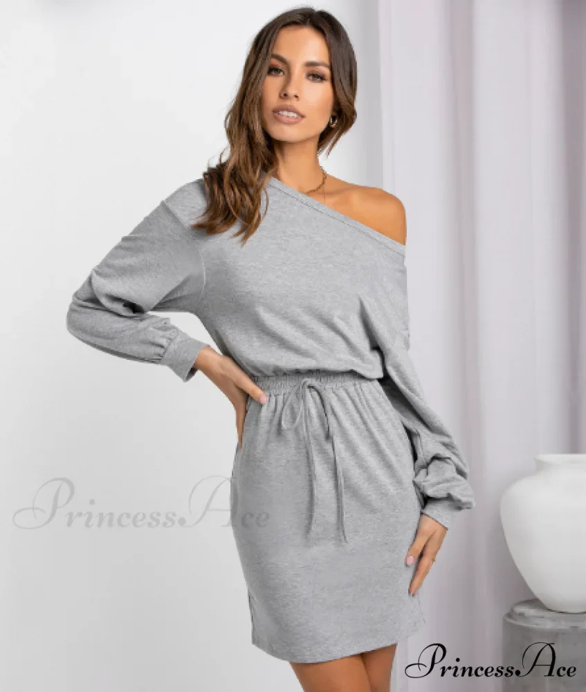 Diagonal Shoulder Fashion Skirt with Round Neck (Set of 2) - Image 2