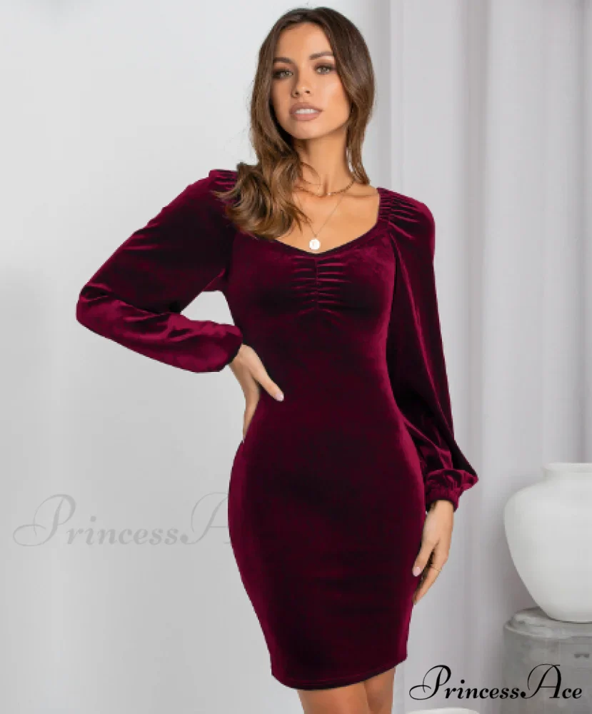 Fashion Slim Bag Hip Backless Skirt with Square Collar - Image 7