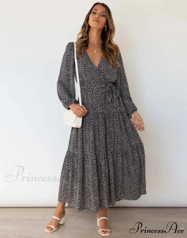 Vintage Floral Print Long Sleeve Maxi Dress for Women - Autumn/Winter Casual Style - Image 4