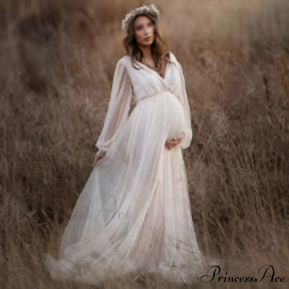 Maternity Plus Size Long Mesh Dress for Women - Image 3