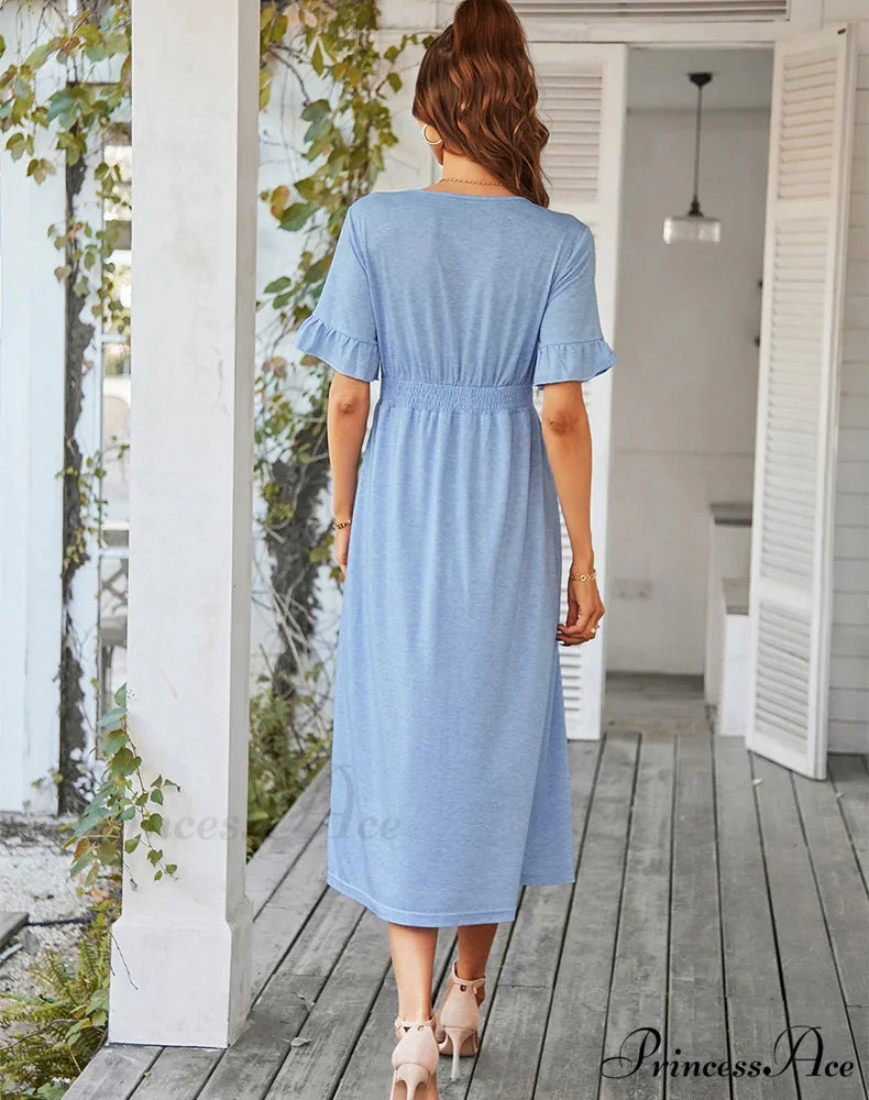 A-LINE DRESS - SOLID COLOR - Image 5