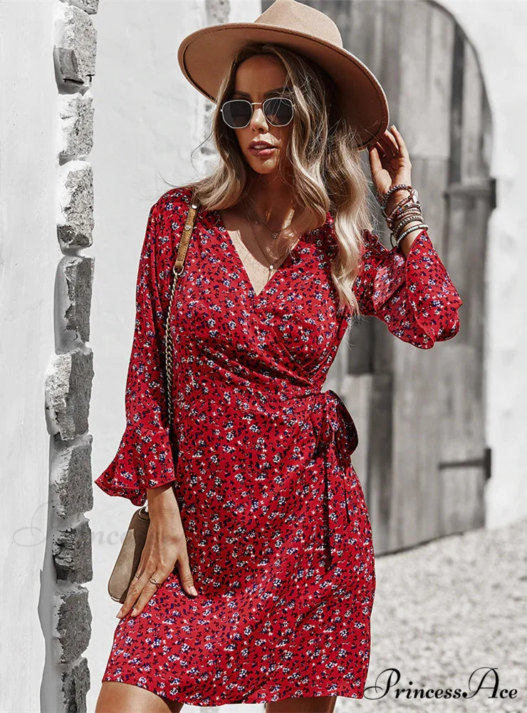 PRINTED LONG-SLEEVED DRESS FOR WOMEN - Image 4