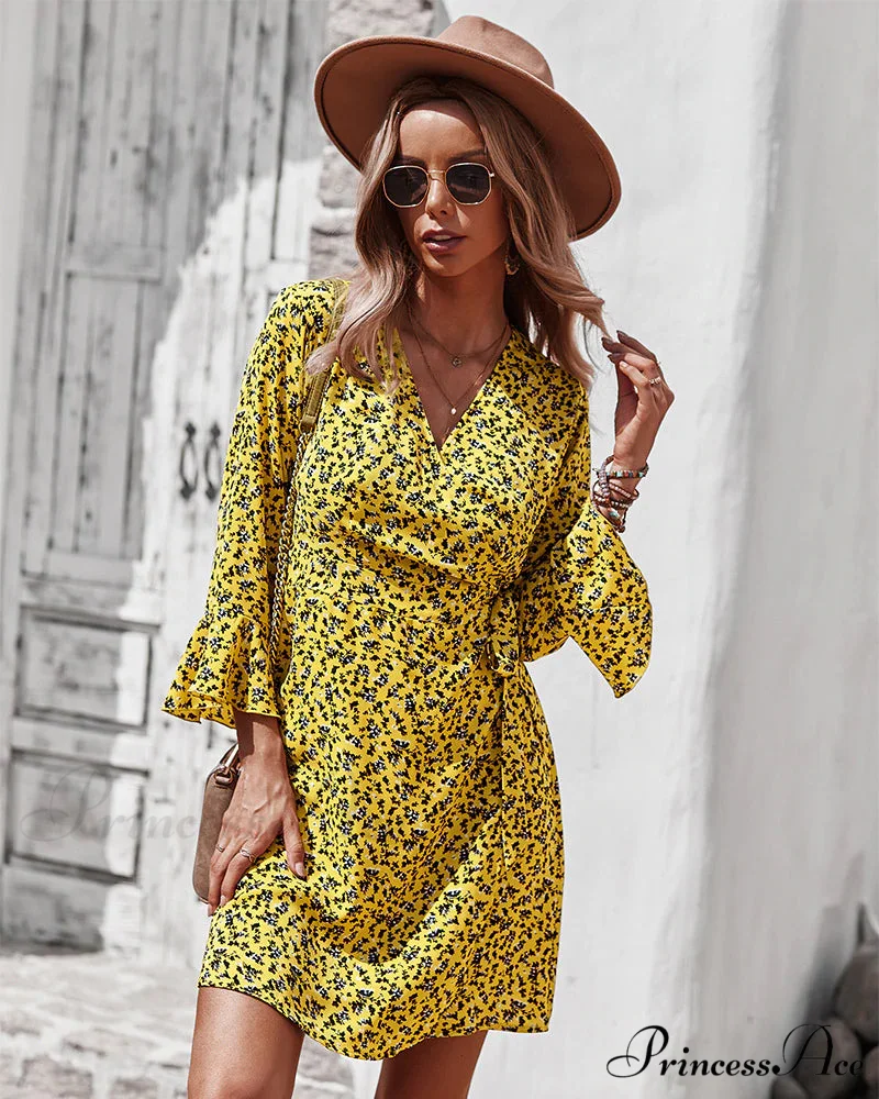 PRINTED LONG-SLEEVED DRESS FOR WOMEN - Image 6
