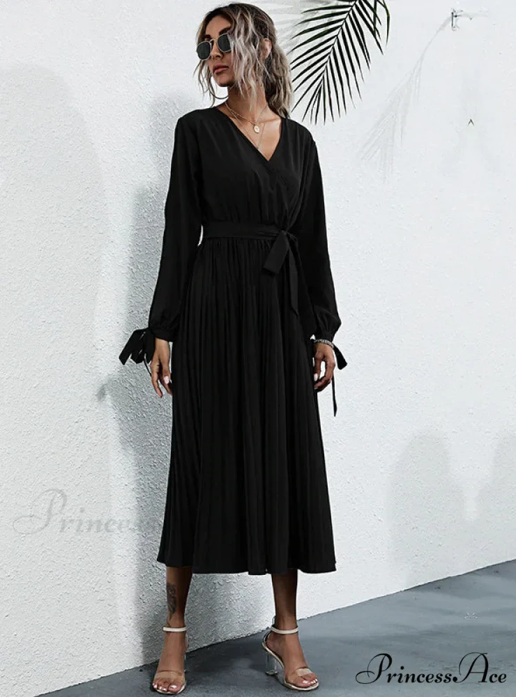 Lace-Up Waist Dress - Image 2