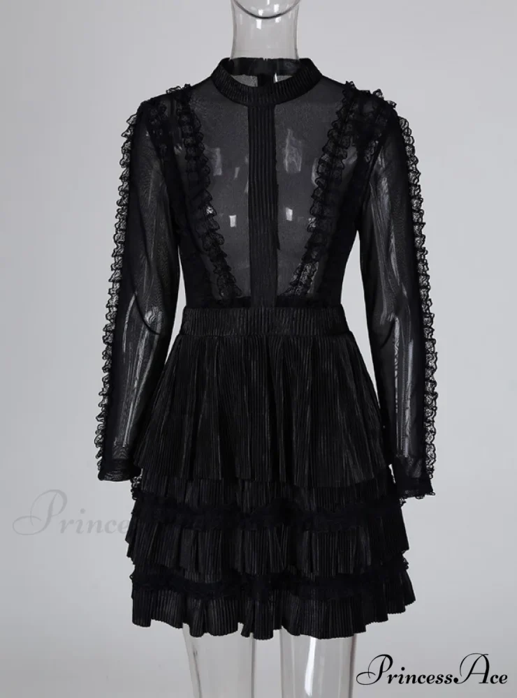 Casual Mini Dress - Women's Long Sleeve - Image 4