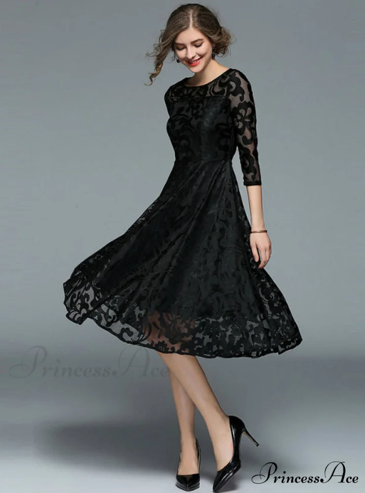 Slim Ladies Party Dress Casual Lace Dresses - Image 3