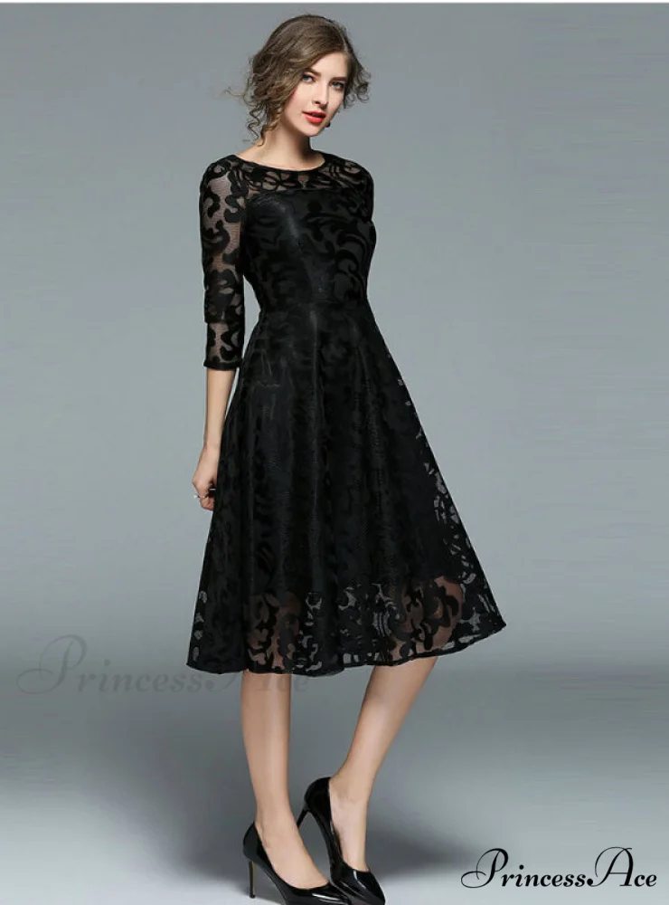 Slim Ladies Party Dress Casual Lace Dresses - Image 4