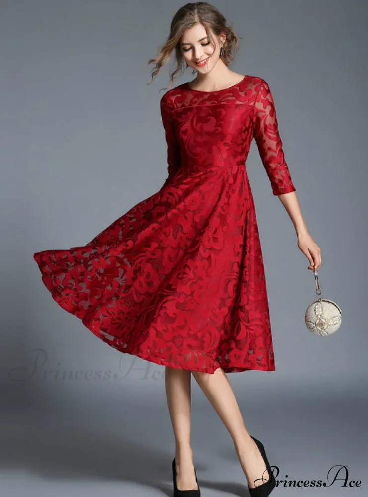 Slim Ladies Party Dress Casual Lace Dresses - Image 6