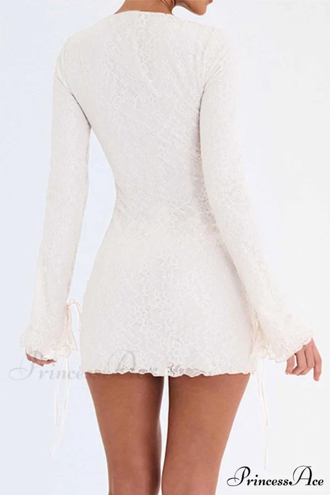 Lace Crew Neck Mini Dress - Image 7