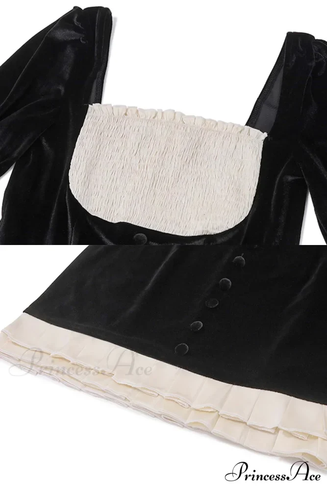 Patchwork Pleated Bodycon Dress with Contrast - Image 6