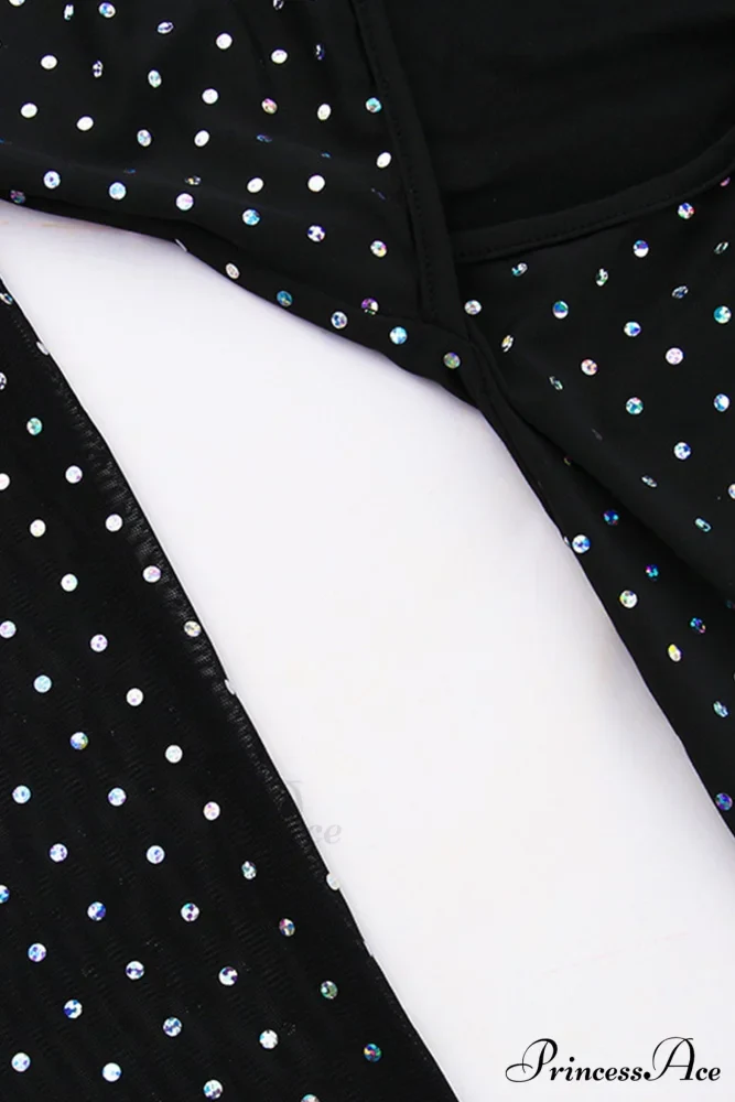 Rhinestone Mesh Cutout Dress - Image 12