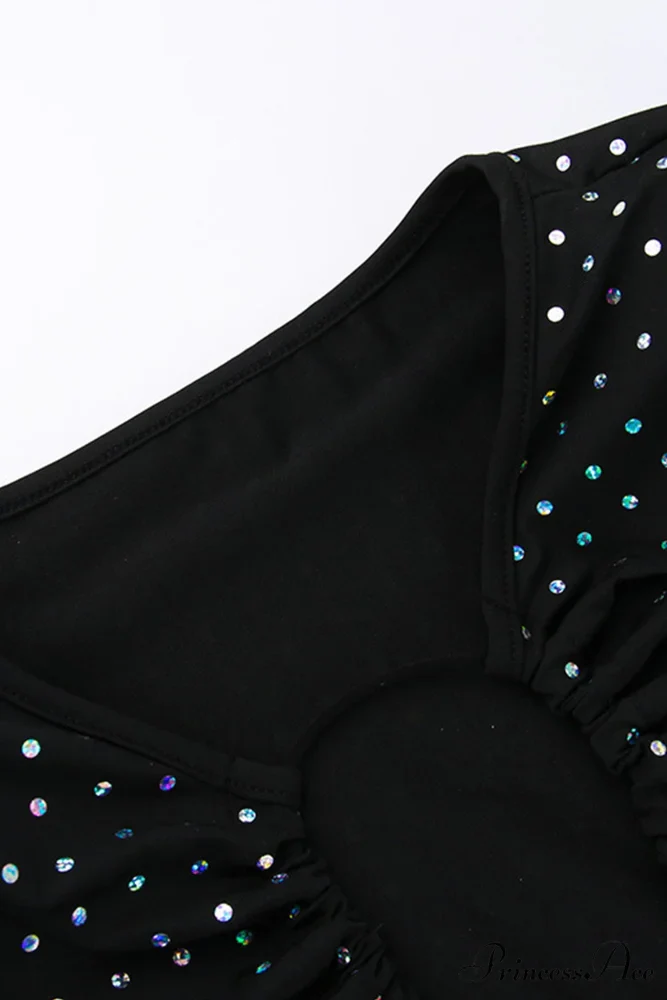 Rhinestone Mesh Cutout Dress - Image 8