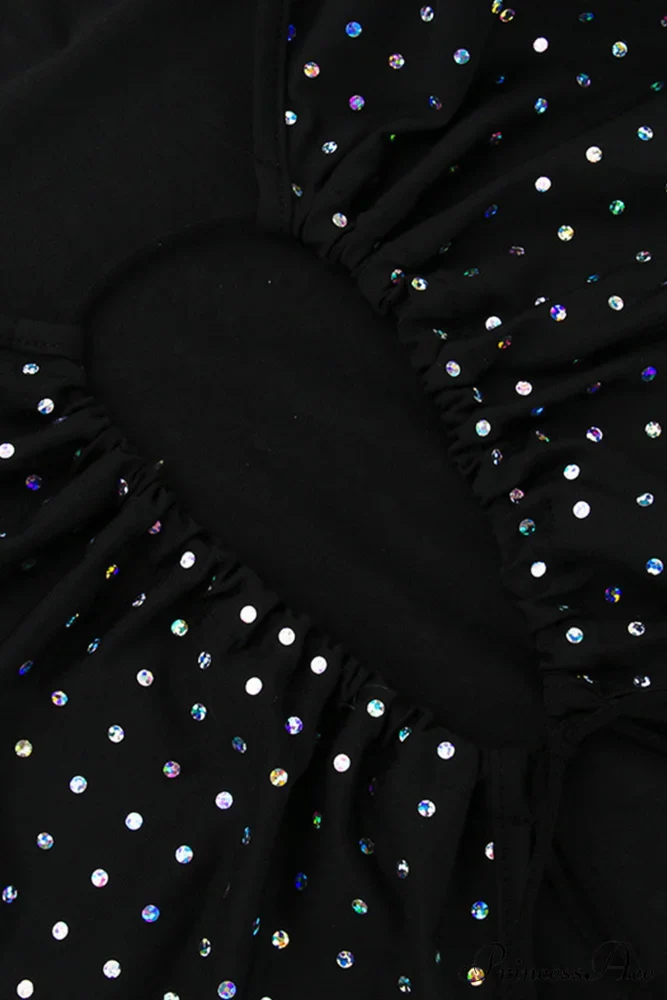 Rhinestone Mesh Cutout Dress - Image 9