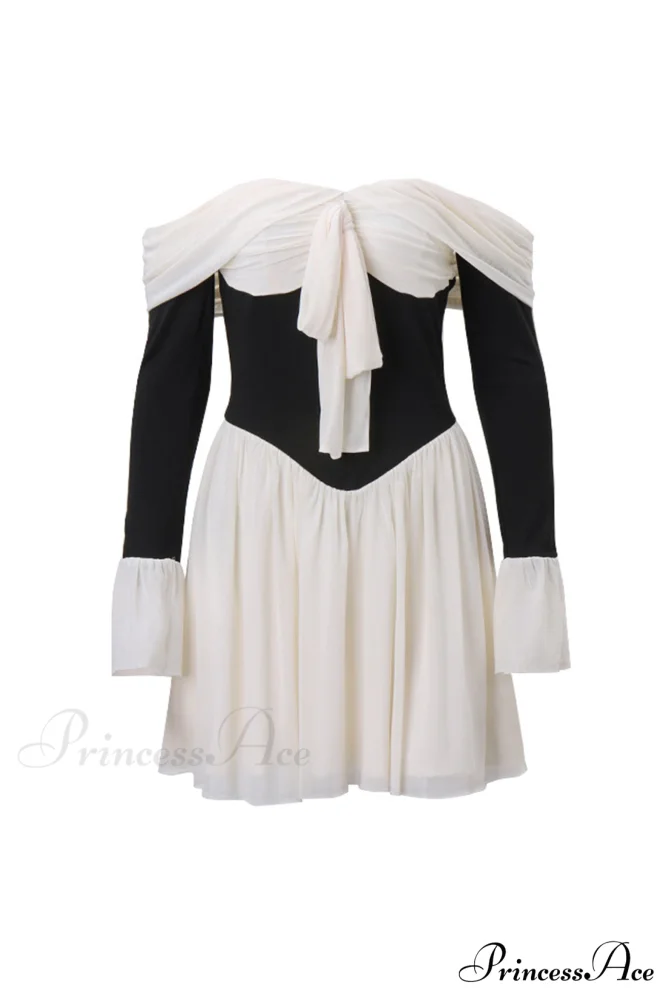Off Shoulder Corset Dress with Bow - Image 9