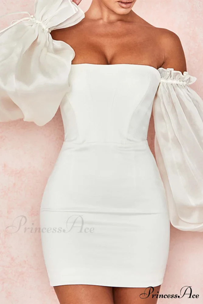 Off-the-Shoulder Mini Dress with Bell Sleeves - Image 4