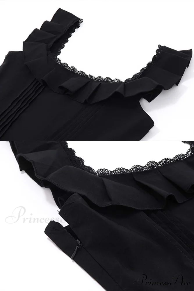 Square Neck Lace Mini Dress - Image 8