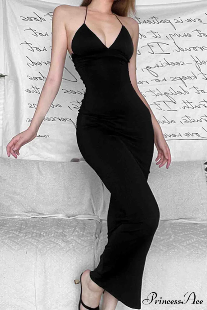Butterfly Backless Midi Dress with Halterneck - Image 11