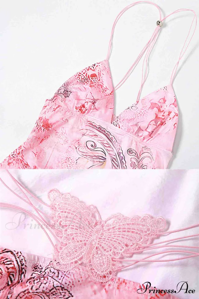 Butterfly Backless Midi Dress with Halterneck - Image 4