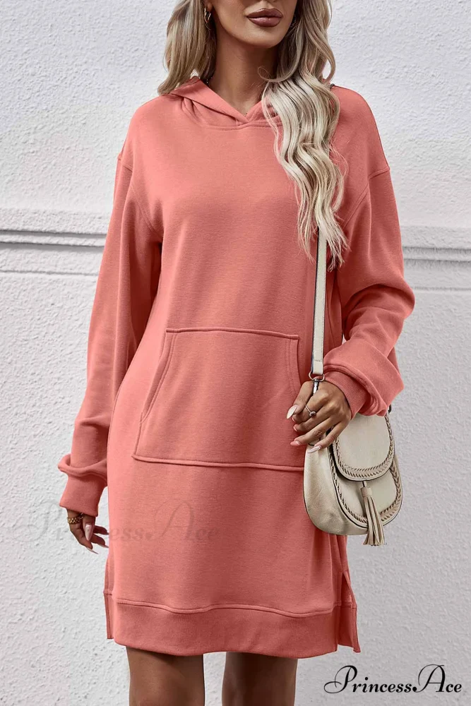 Midi Hoodie Dress with Pocket Slit - Image 10