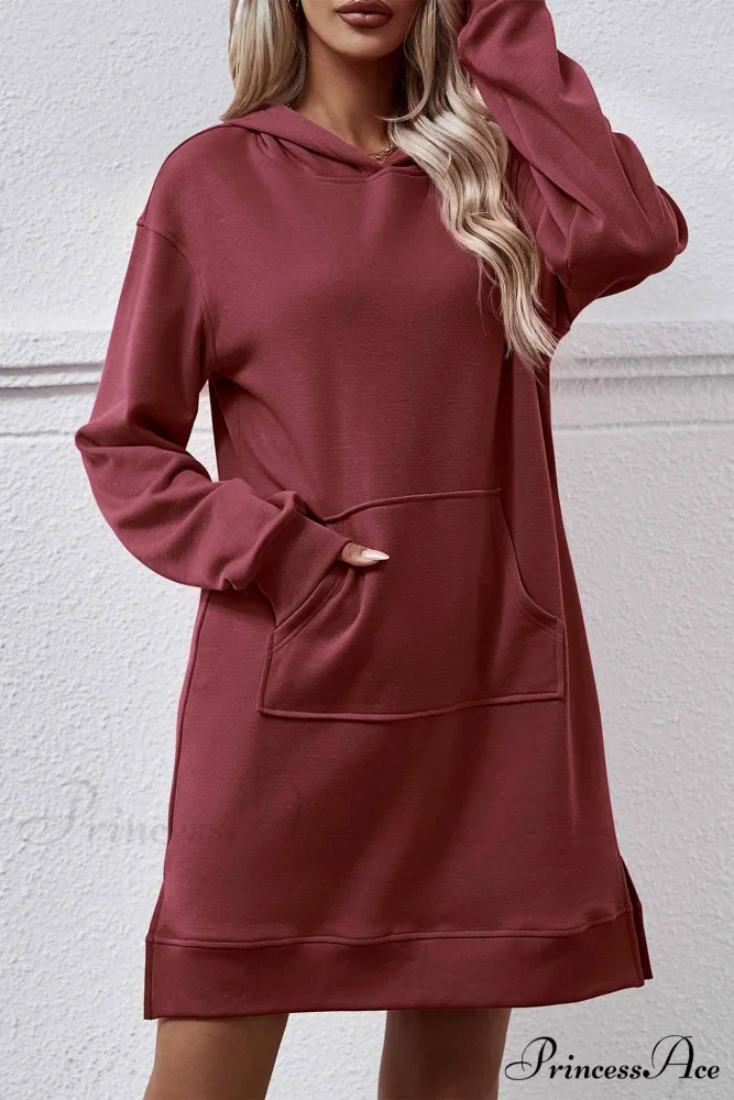 Midi Hoodie Dress with Pocket Slit - Image 13