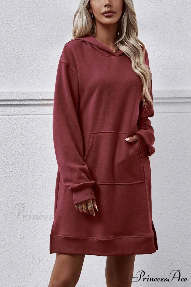 Midi Hoodie Dress with Pocket Slit - Image 14