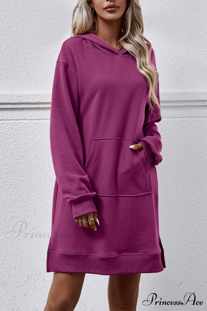 Midi Hoodie Dress with Pocket Slit - Image 15