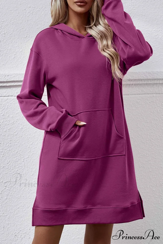 Midi Hoodie Dress with Pocket Slit - Image 16