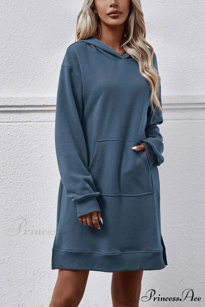 Midi Hoodie Dress with Pocket Slit - Image 17