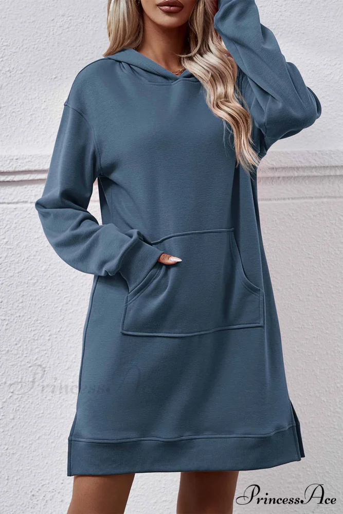 Midi Hoodie Dress with Pocket Slit - Image 18