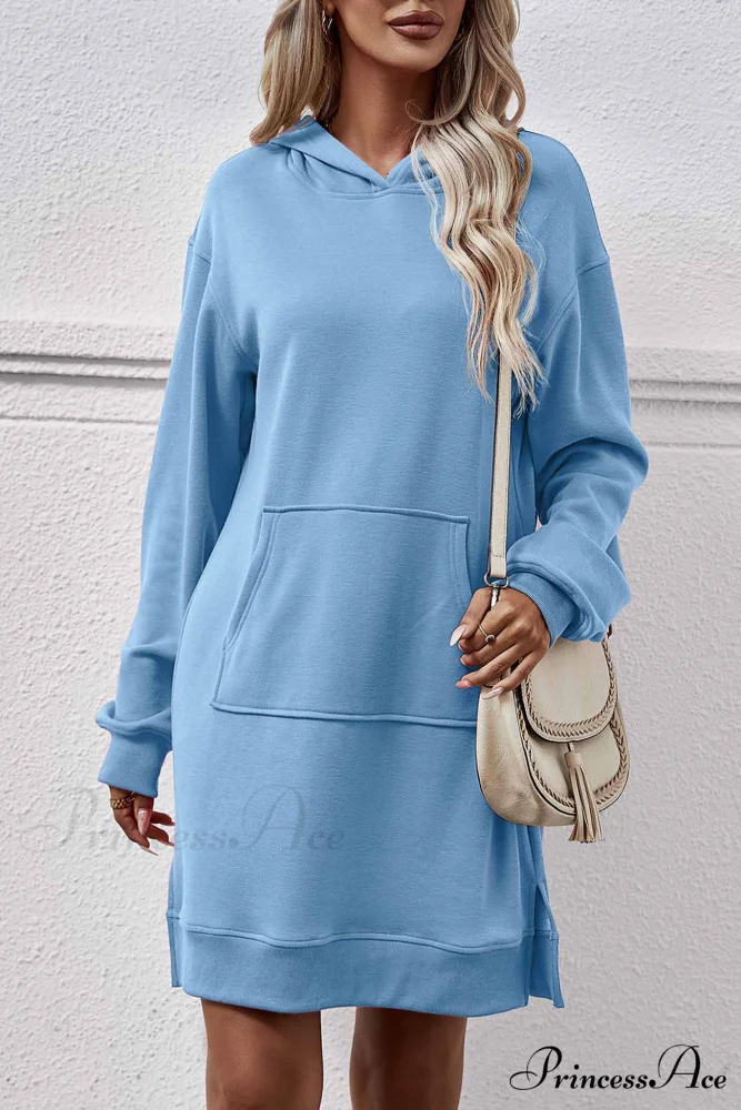 Midi Hoodie Dress with Pocket Slit - Image 2