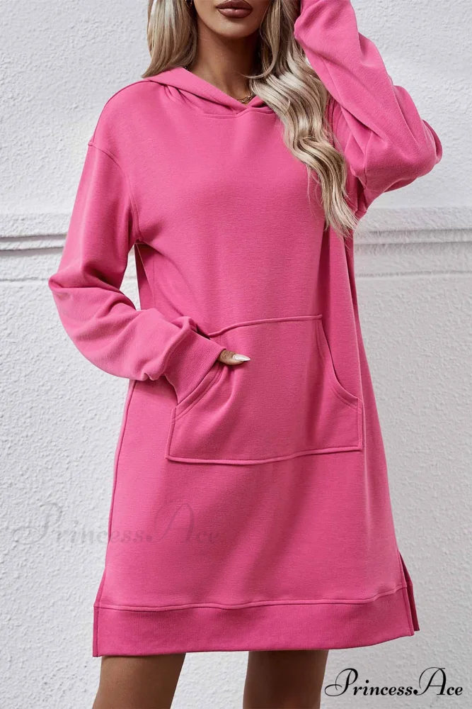 Midi Hoodie Dress with Pocket Slit - Image 21