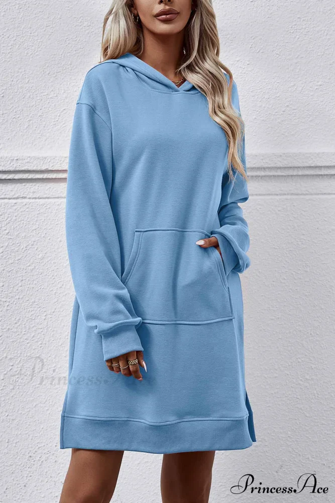 Midi Hoodie Dress with Pocket Slit - Image 3