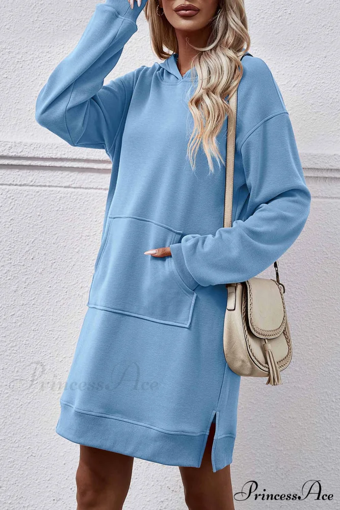 Midi Hoodie Dress with Pocket Slit - Image 4