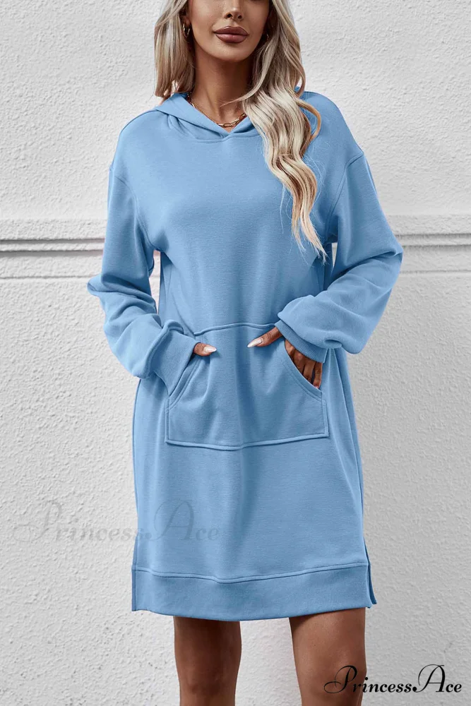 Midi Hoodie Dress with Pocket Slit - Image 5