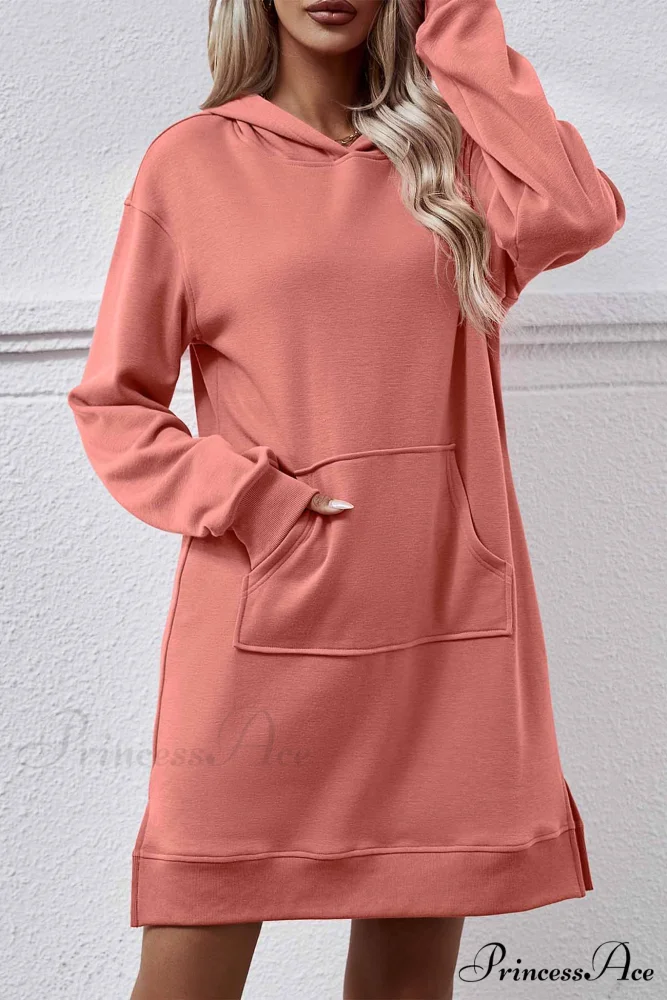 Midi Hoodie Dress with Pocket Slit - Image 7