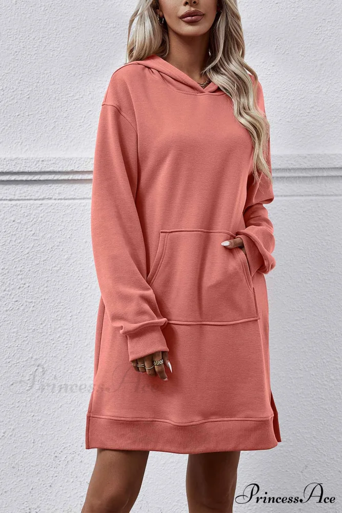 Midi Hoodie Dress with Pocket Slit - Image 8