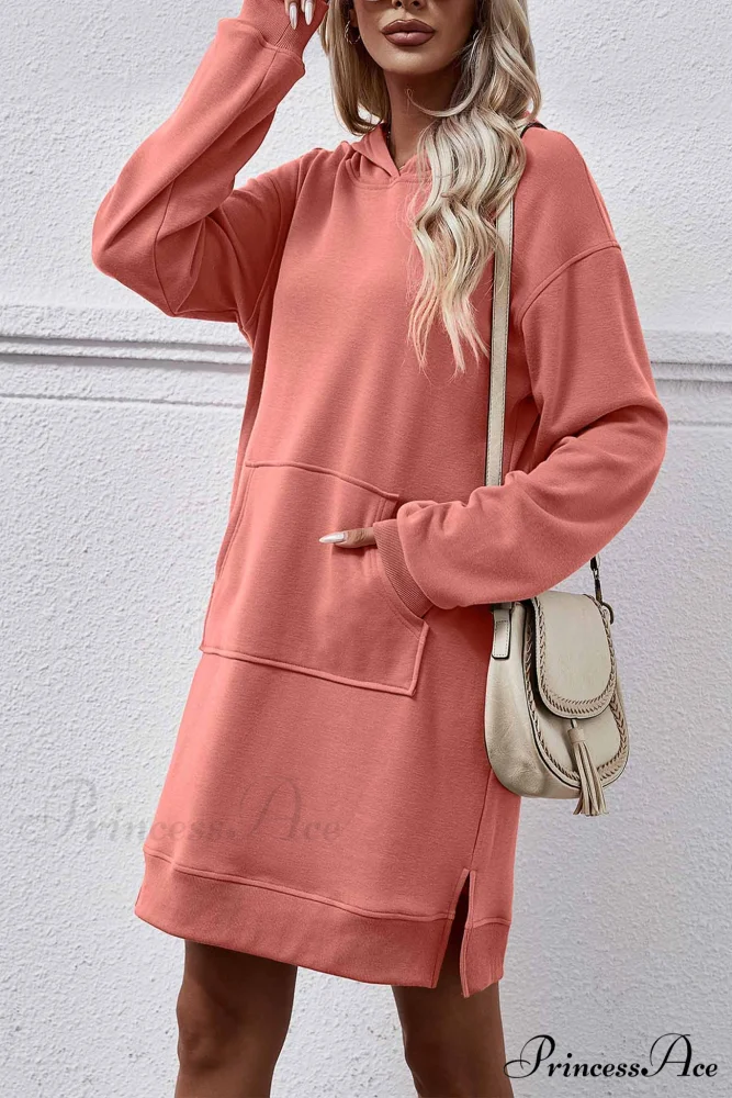 Midi Hoodie Dress with Pocket Slit - Image 9