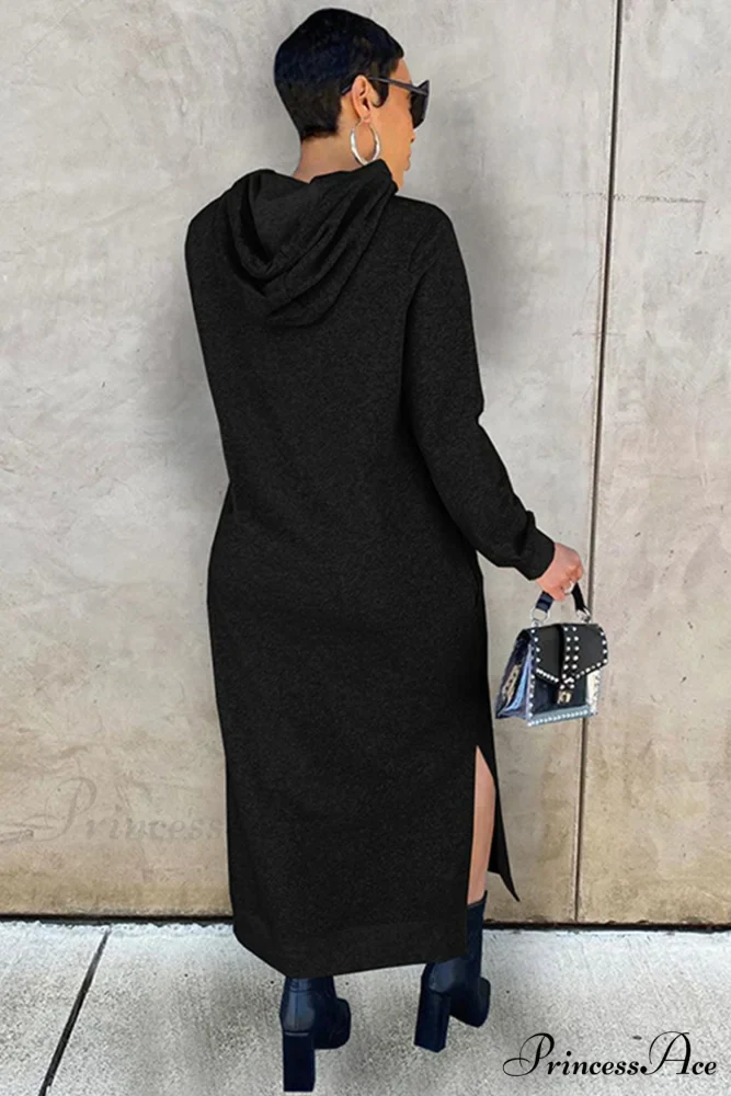 Slit Hem Hoodie Dress - Image 7