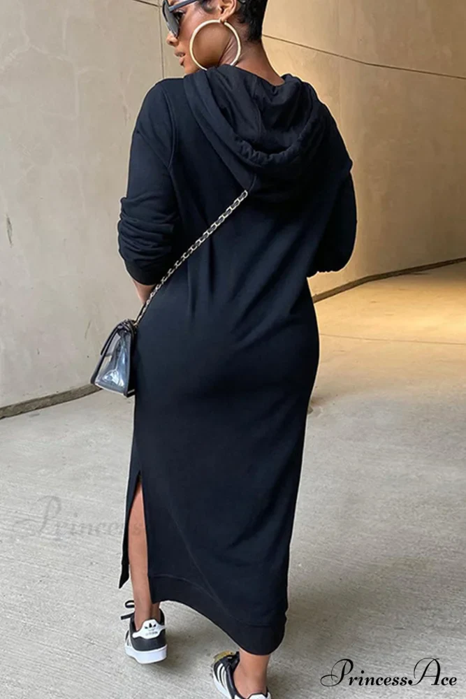 Slit Hem Hoodie Dress - Image 8