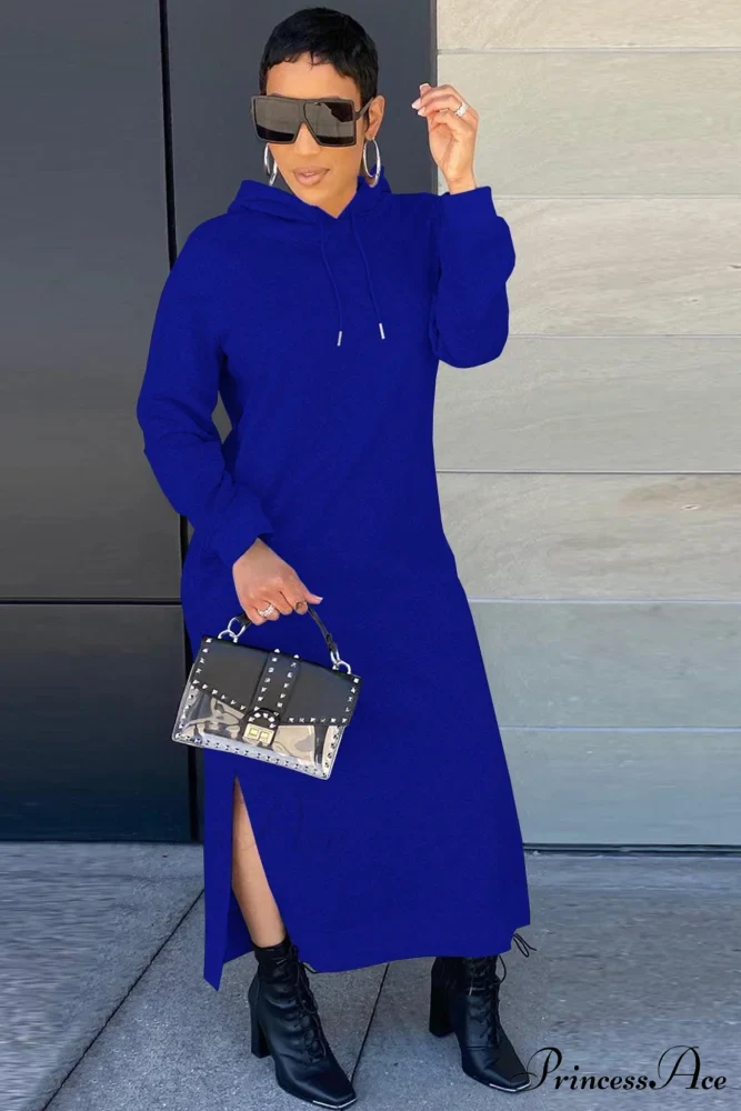 Slit Hem Hoodie Dress - Image 9