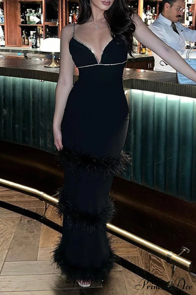 Fuzzy Tiered Cami Dress with Rhinestones - Image 2