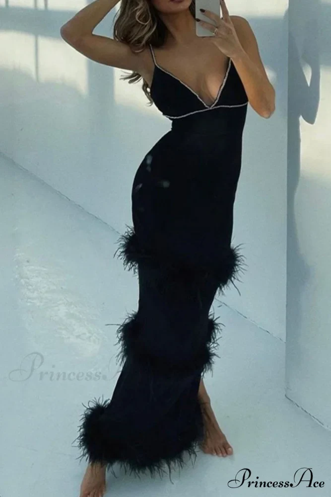 Fuzzy Tiered Cami Dress with Rhinestones - Image 3