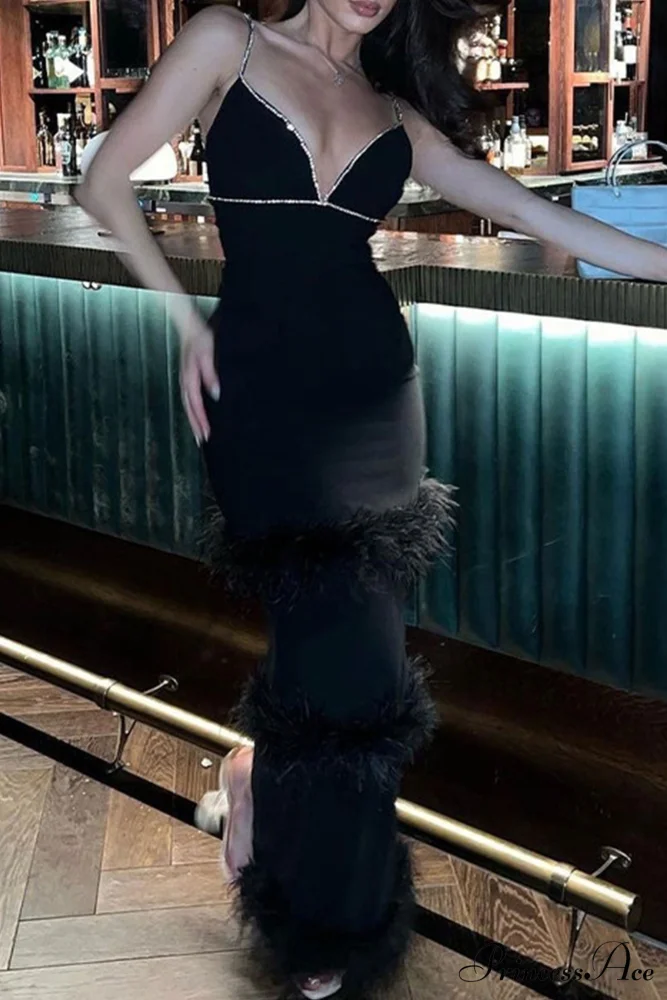 Fuzzy Tiered Cami Dress with Rhinestones - Image 5
