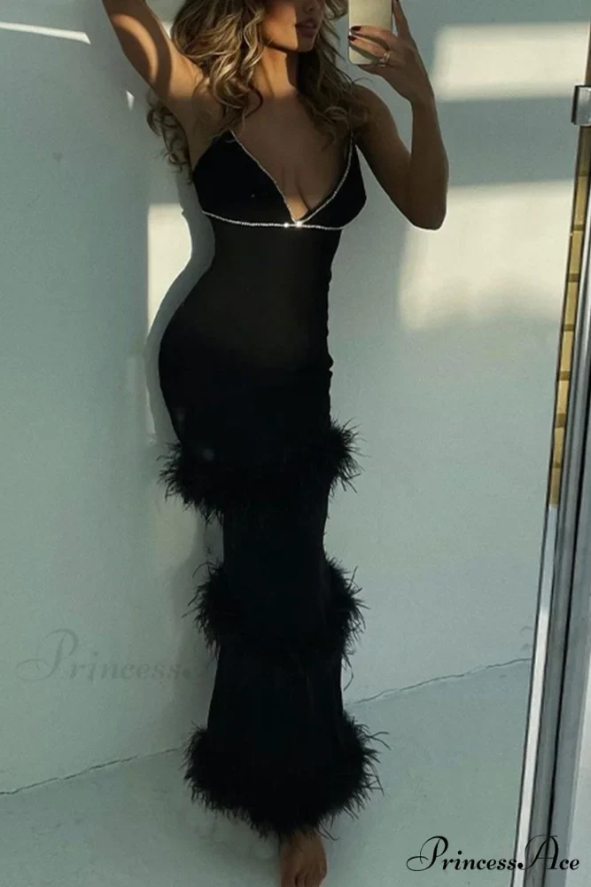 Fuzzy Tiered Cami Dress with Rhinestones - Image 6